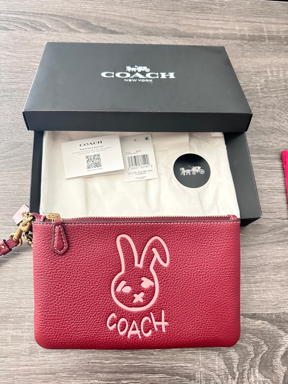 NWT COACH Lunar New Year Small Wristlet
With Rabbit